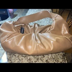 Express Faux Leather Tan Clutch New!!